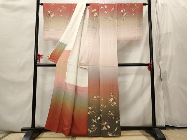 平和屋着物■訪問着 舞花文 暈し染め 金彩 正絹 逸品 AABI8457st