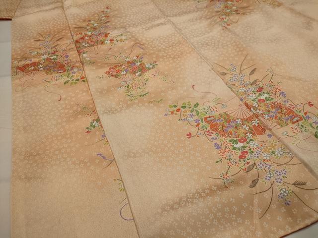 平和屋着物■上質な小紋 扇花文 暈し染め 正絹 逸品 AABI8458st