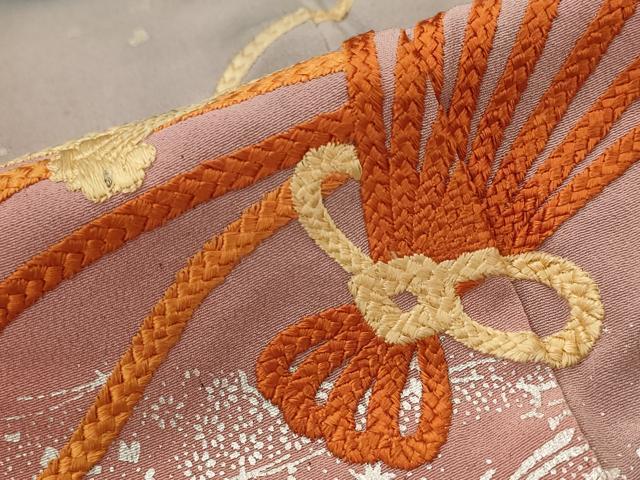 平和屋着物■豪華黒留袖 刺繍 舞扇文 暈し染め 銀彩 正絹 逸品 AABI8468st
