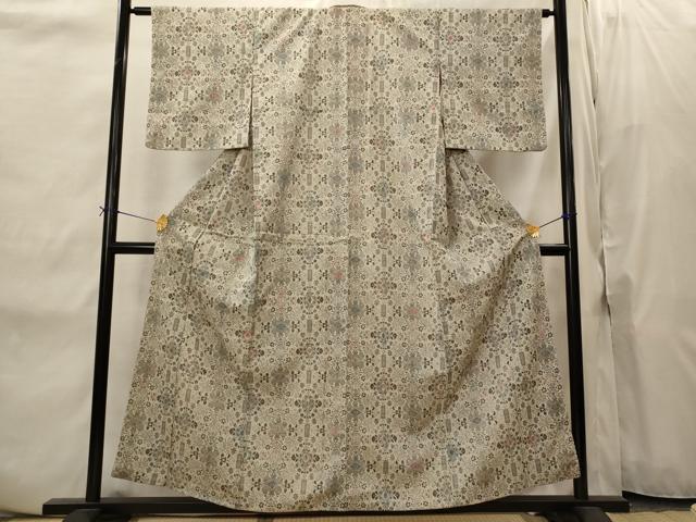平和屋着物■お召 蜀江花文 正絹 逸品 AABI8469st