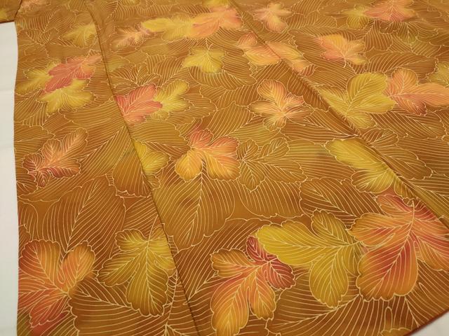 平和屋着物■上質な小紋 葉尽くし 暈し染め 正絹 逸品 AABI8470st