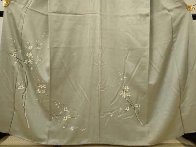 平和屋着物■訪問着 手描き 枝花文 正絹 逸品 AABI8471st