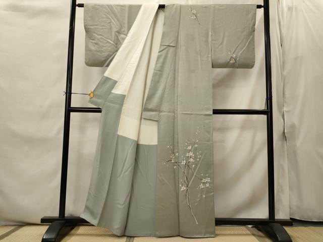 平和屋着物■訪問着 手描き 枝花文 正絹 逸品 AABI8471st