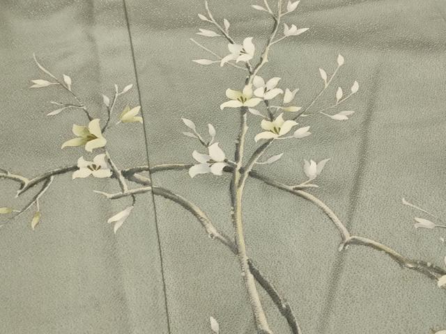 平和屋着物■訪問着 手描き 枝花文 正絹 逸品 AABI8471st