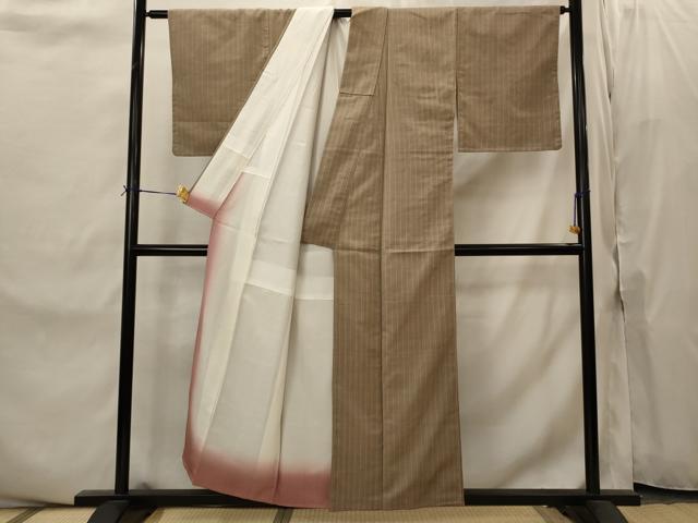平和屋着物■上質な紬 縞 正絹 逸品 AABI8474st