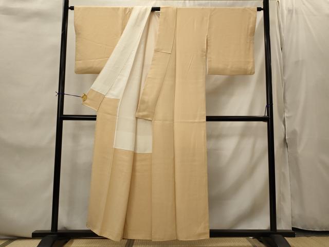 平和屋着物■無地絵羽訪問着 菱地紋 洒落柿色 正絹 逸品 AABI8477st