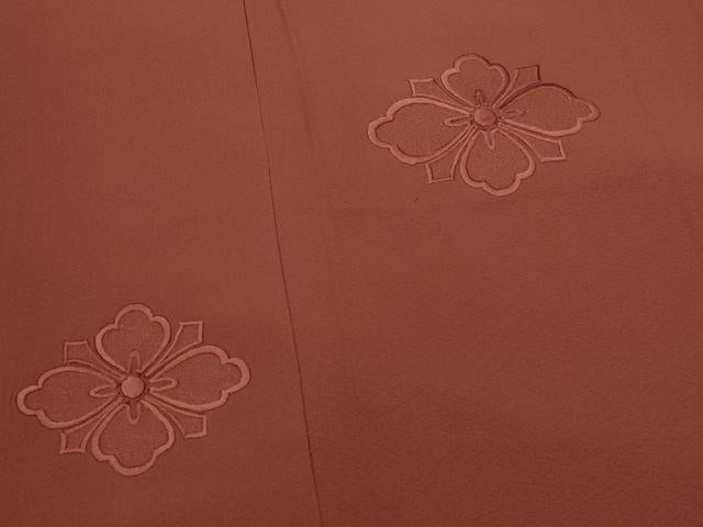 平和屋着物■無地絵羽訪問着 舞花地紋 栗皮茶色 正絹 逸品 AABI8478st