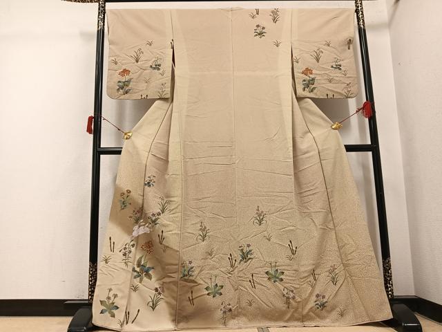平和屋着物●訪問着 兎草花文 正絹 逸品 AABI8484ph