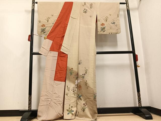 平和屋着物●訪問着 兎草花文 正絹 逸品 AABI8484ph