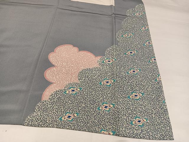 平和屋着物●本加賀友禅作家 斎藤正史 色留袖 童子枝梅群れ鶴文 正絹 逸品 AABI8486ph