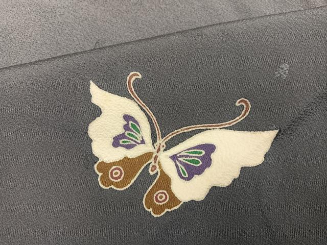 平和屋着物●世界的人形師 辻村寿三郎 ジュサブロー 訪問着 花蝶文 暈し染め 正絹 逸品 AABI8490ph