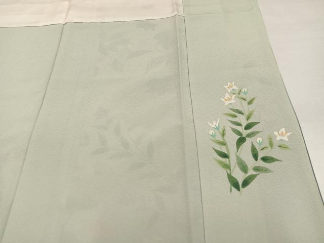 平和屋着物●訪問着 作家物 手描き 草花文 暈し染め 銀彩 正絹 逸品 AABI8500ph