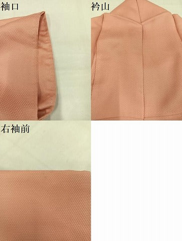 平和屋着物●上質な色無地 鱗地紋 一斤染色 正絹 逸品 AABI8501ph