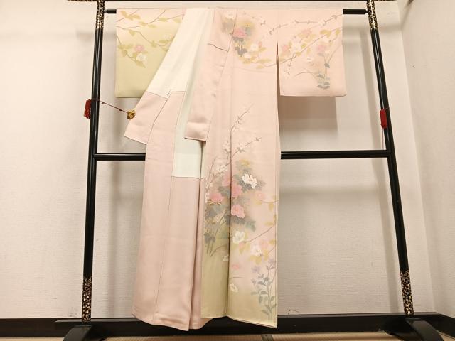 平和屋着物●訪問着 作家物 影山 枝花文 暈し染め 金彩 正絹 逸品 AABI8503ph