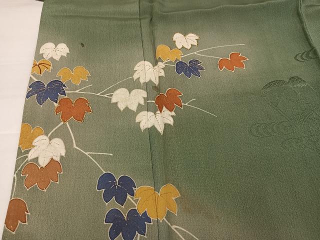 平和屋着物●豪華色留袖 枝葉文 暈し染め 金彩 正絹 逸品 AABI8507ph