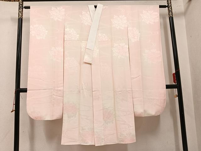 平和屋着物●振袖用長襦袢 袷 花地紋 暈し染め 鈴乃屋扱い 正絹 逸品 AABI8509ph