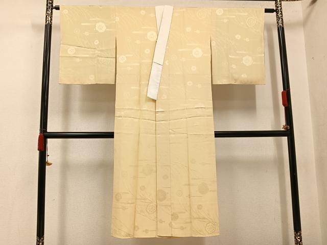 平和屋着物●長襦袢 袷 エ霞梅地紋 蜂蜜色 正絹 逸品 未使用 AABI8520ph