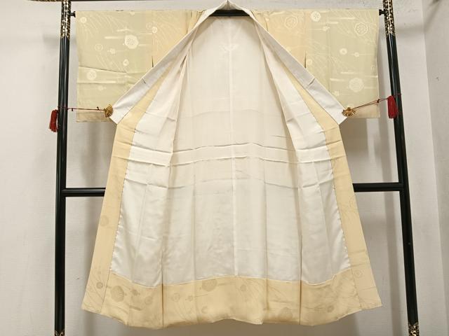 平和屋着物●長襦袢 袷 エ霞梅地紋 蜂蜜色 正絹 逸品 未使用 AABI8520ph