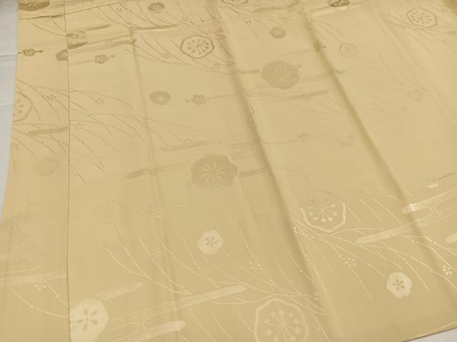 平和屋着物●長襦袢 袷 エ霞梅地紋 蜂蜜色 正絹 逸品 未使用 AABI8520ph