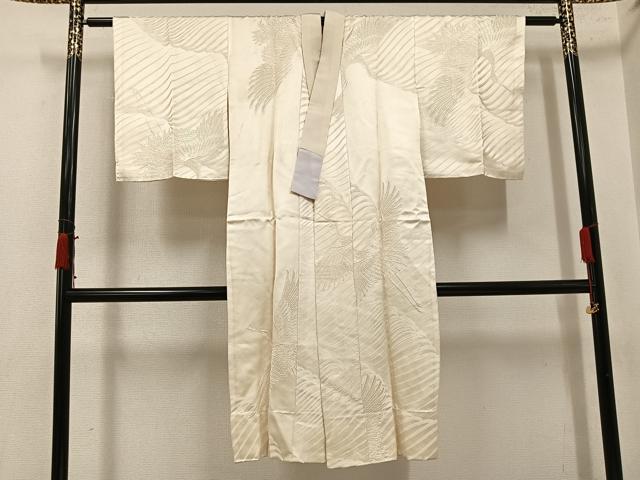 平和屋着物●長襦袢 無双仕立て 中国三大刺繍 汕頭刺繍 スワトウ刺繍 群れ鶴 正絹 逸品 AABI8526ph