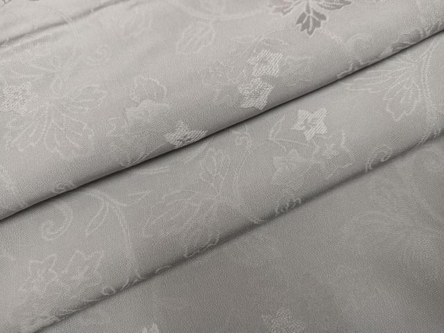 平和屋着物●上質な色無地 花唐草地紋 銀鼠色 正絹 逸品 AABI8533ph