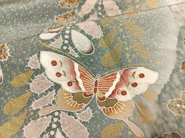 平和屋着物●訪問着 辻が花 絞り 花蝶文 暈し染め 金彩 正絹 逸品 AABI8539ph