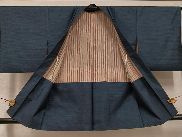 平和屋着物●本場大島紬 アンサンブル 100亀甲 総詰め 証紙付き 正絹 逸品 AABI8544ph