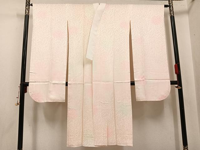 平和屋着物●振袖用長襦袢 袷 花地紋 暈し染め 正絹 逸品 AABI8545ph