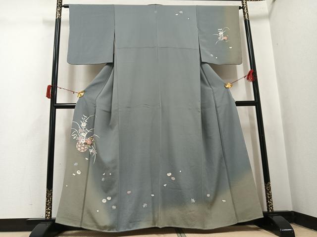 平和屋着物●訪問着 友禅 花篭文 暈し染め 正絹 逸品 AABI8546ph
