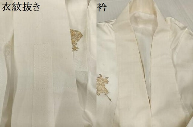 平和屋着物●長襦袢 袷 寿光織 人物文 金糸 正絹 逸品 AABI8548ph
