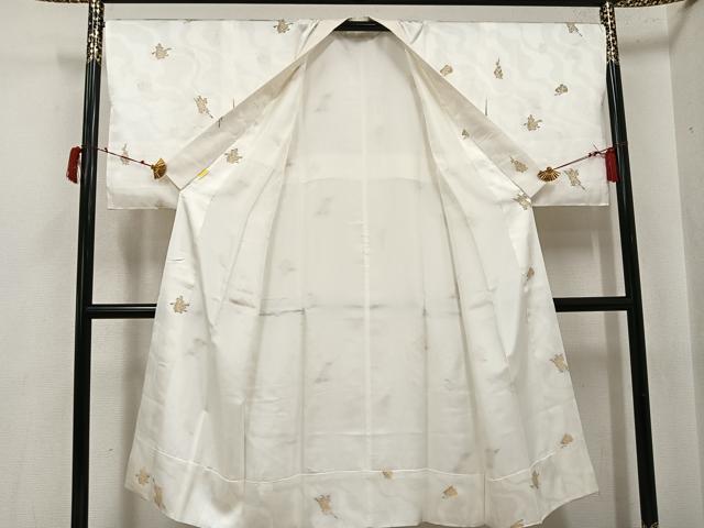 平和屋着物●長襦袢 袷 寿光織 人物文 金糸 正絹 逸品 AABI8548ph