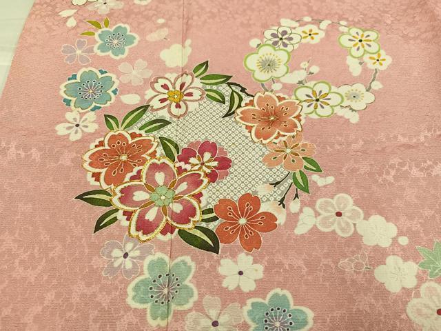 平和屋着物●訪問着 駒刺繍 草花文 金彩 高島屋扱い 正絹 逸品 AABI8555ph