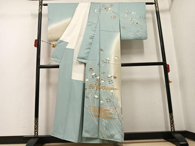 平和屋着物●訪問着 作家物 芳庵 橘 暈し染め 金彩 正絹 逸品 AABI8560ph