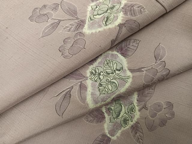平和屋着物●上質な小紋 紬地 絞り 辻が花 正絹 逸品 AABI8563ph