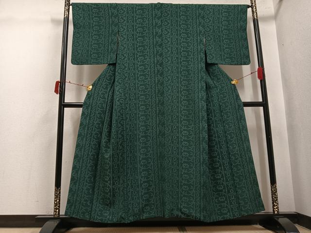 平和屋着物●お召 草花間道 高島屋扱い 正絹 逸品 AABI8566ph
