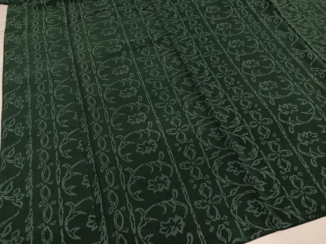 平和屋着物●お召 草花間道 高島屋扱い 正絹 逸品 AABI8566ph
