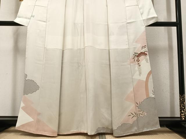 平和屋着物●訪問着 雲重ね扇面花蝶文 金彩 鈴乃屋扱い 正絹 逸品 AABI8569ph