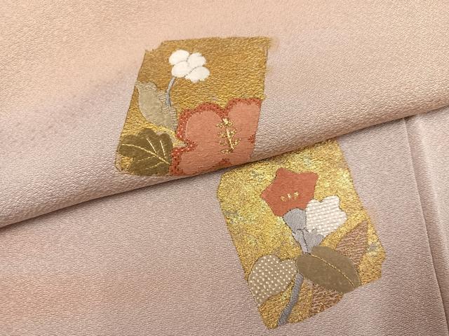 平和屋着物●訪問着 刺繍 色紙草花文 暈し染め 金彩 正絹 逸品 AABI8572ph