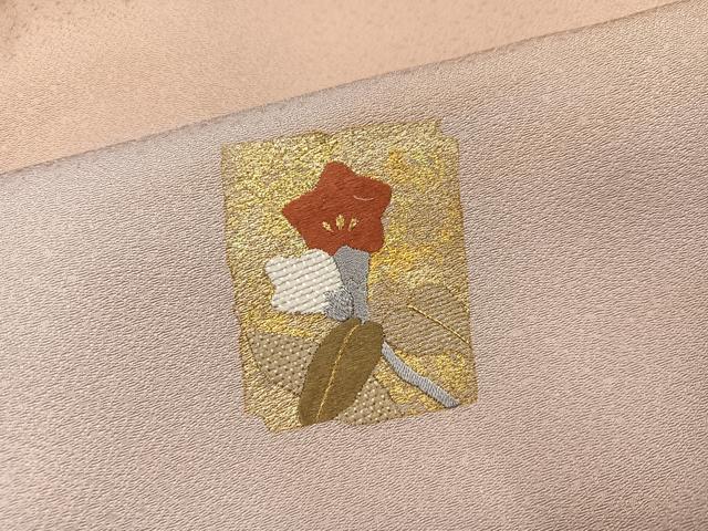 平和屋着物●訪問着 刺繍 色紙草花文 暈し染め 金彩 正絹 逸品 AABI8572ph