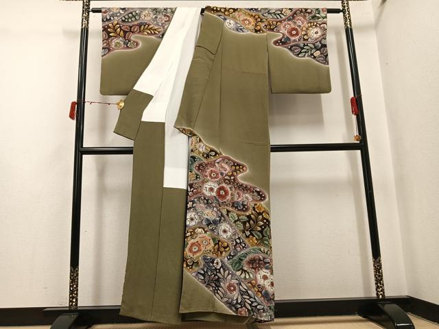平和屋着物●訪問着 作家物 絞り 辻が花 暈し染め 鬼しぼ縮緬 正絹 逸品 AABI8574ph