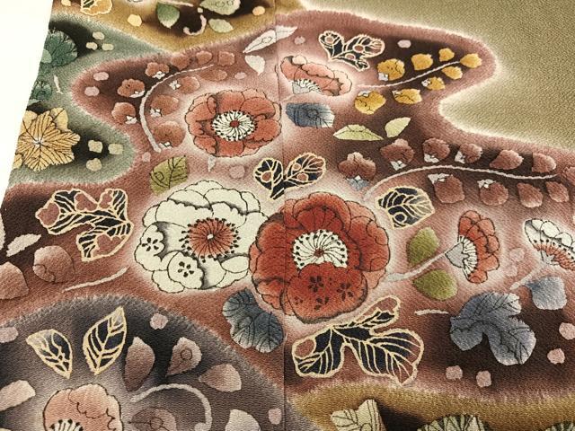 平和屋着物●訪問着 作家物 絞り 辻が花 暈し染め 鬼しぼ縮緬 正絹 逸品 AABI8574ph