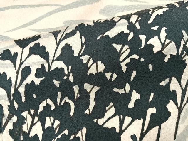 平和屋着物●訪問着 草花シルエット 鈴乃屋扱い 正絹 逸品 AABI8578ph
