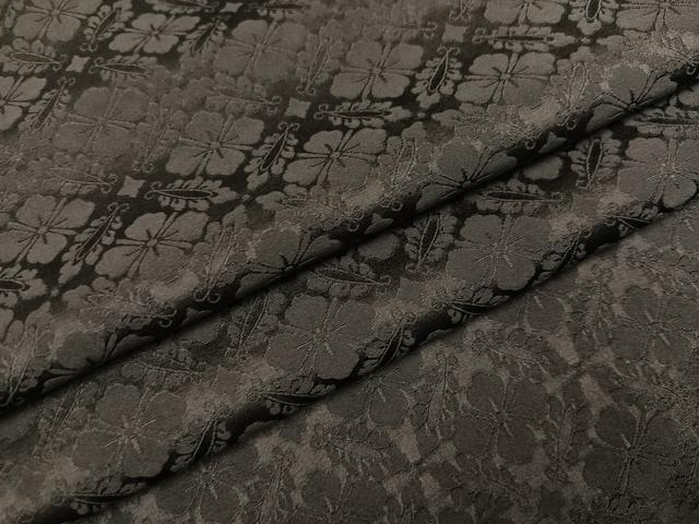 平和屋着物●上質な色無地 花地紋 消炭色 高島屋扱い 正絹 逸品 AABI8589ph