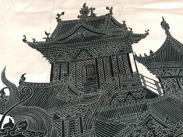 平和屋着物●豪華色留袖 人物立波風景文 銀彩 正絹 逸品 AABI8595ph