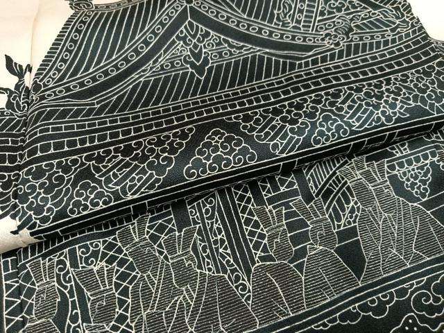 平和屋着物●豪華色留袖 人物立波風景文 銀彩 正絹 逸品 AABI8595ph