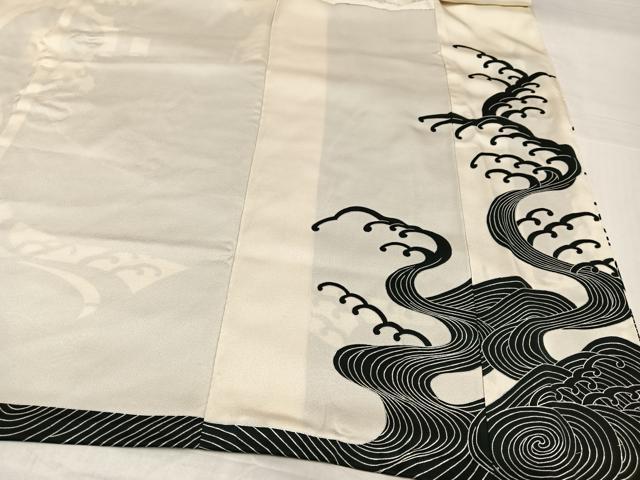 平和屋着物●豪華色留袖 人物立波風景文 銀彩 正絹 逸品 AABI8595ph