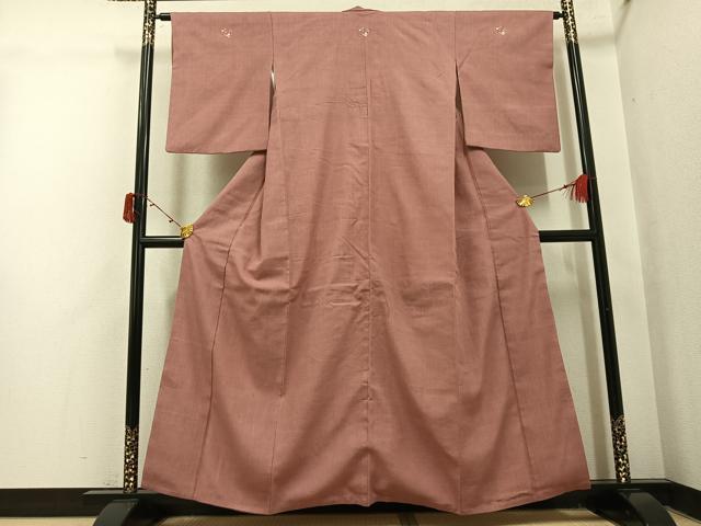 平和屋着物●本場結城紬 重要無形文化財 色無地 鴇浅葱色 正絹 逸品 AABI8596ph