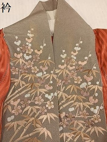 平和屋着物●長襦袢 無双仕立て 絞り 間道 半衿刺繍 正絹 逸品 AABI8604ph