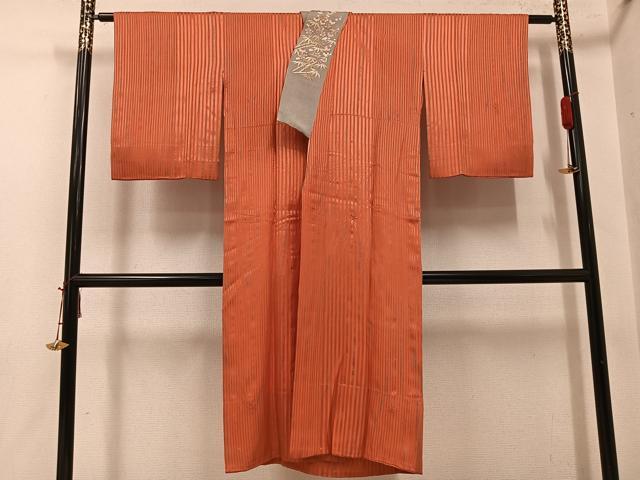 平和屋着物●長襦袢 無双仕立て 絞り 間道 半衿刺繍 正絹 逸品 AABI8604ph