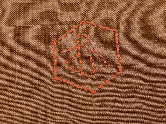 平和屋着物●訪問着 紬地 作家物 刺繍 刺子 吉祥文 正絹 逸品 AABI8605ph